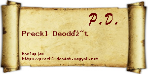 Preckl Deodát névjegykártya